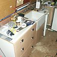 The sink in place