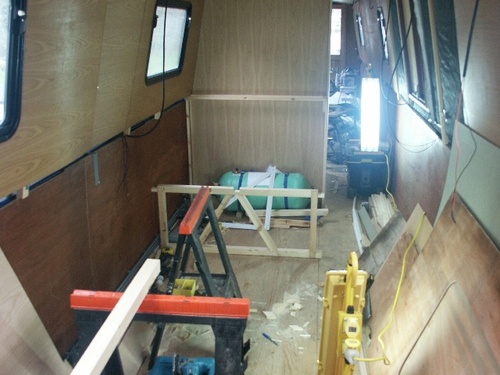 Water tank and bed frame